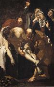 Dirck van Baburen Descent from the cross or lamentation. oil painting on canvas